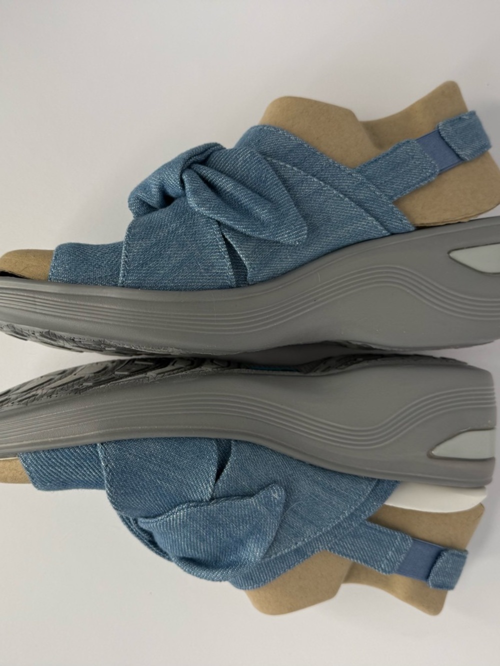 Bzees Denim Blue Knot Slide Sandals - Picture 7 of 8